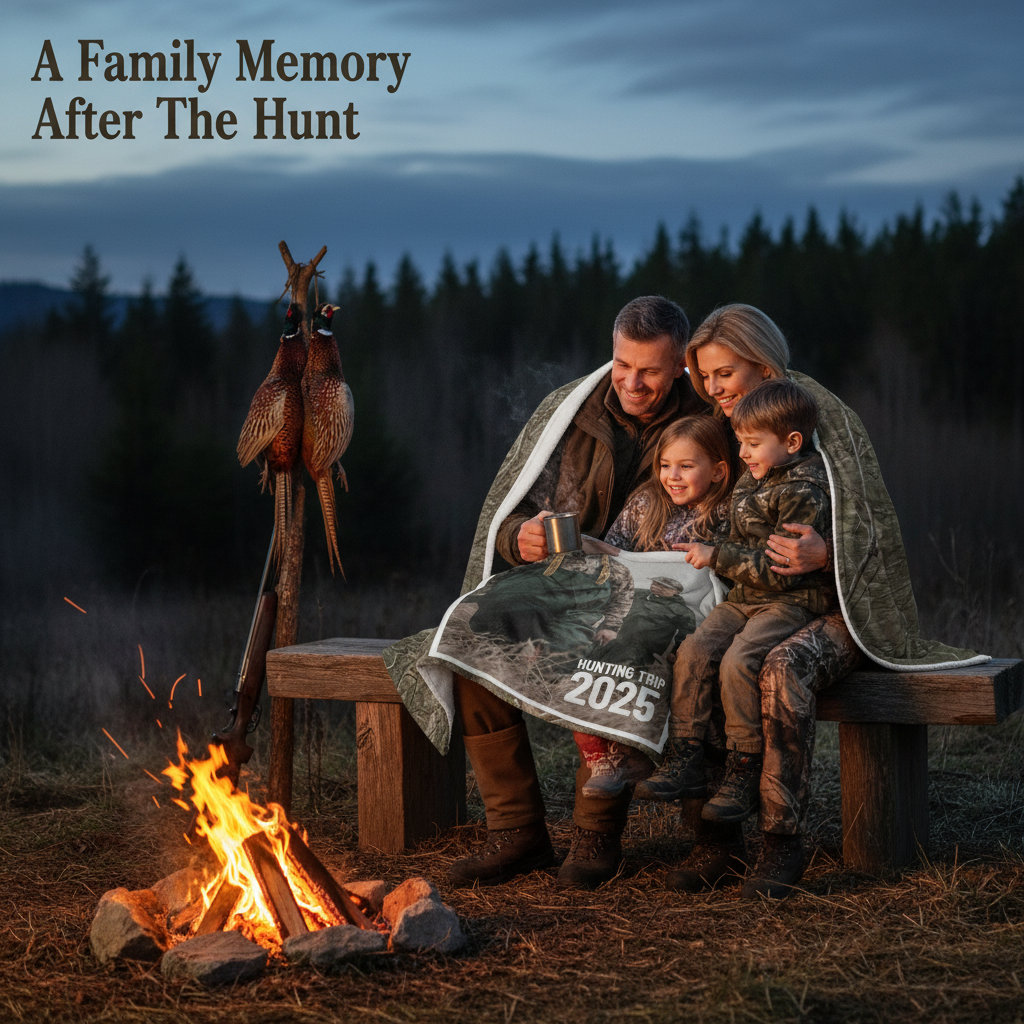 Custom Camo Photo & Text Blanket