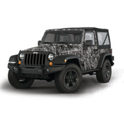 Mossy Oak Graphics vehicle vinyl wrap for 2 door Jeep Wrangler in Elements Agua Blacktip camo pattern
