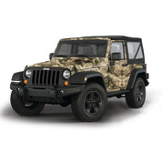 Mossy Oak Graphics vehicle vinyl wrap for 2 door Jeep Wrangler in Elements Terra Bayou camo pattern