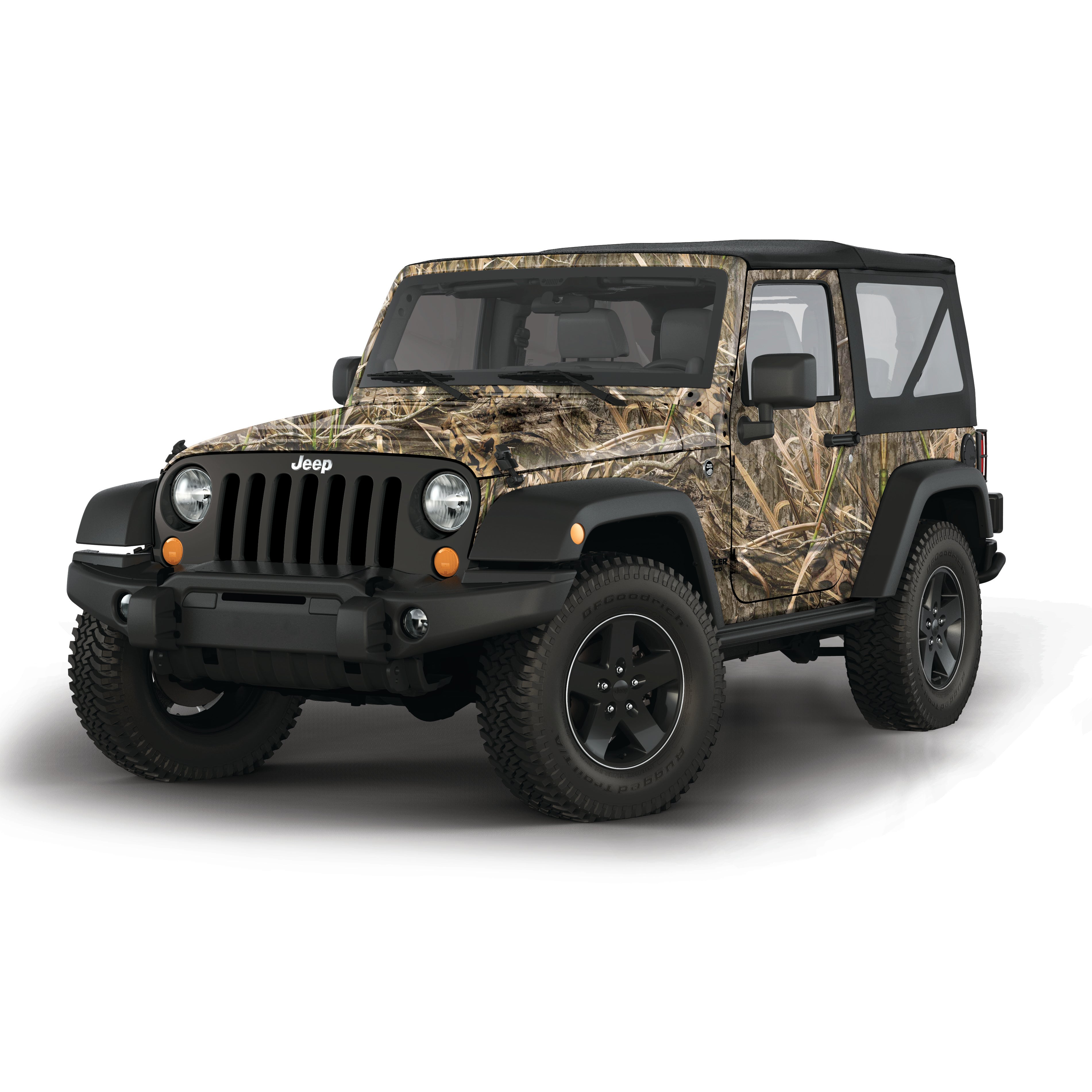 Mossy Oak Graphics vehicle vinyl wrap for 2 door Jeep Wrangler in Shadow Grass Habitat camo pattern