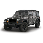 Mossy Oak Graphics 4 door Jeep Wrangler vehicle vinyl wrap in Elements Agua Blacktip camo pattern