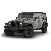 Mossy Oak Graphics vehicle vinyl wrap for 4 door Jeep Wrangler in Mountain Country camo pattern