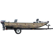 Mossy Oak Graphics camouflage boat sides vinyl wrap in Brush pattern.