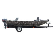 Mossy Oak Graphics camouflage boat sides vinyl wrap in Elements Agua Blacktip pattern.