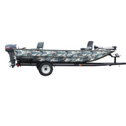 Mossy Oak Graphics camouflage boat sides vinyl wrap in Hydro Glacier pattern.