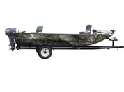 Mossy Oak Graphics vinyl boat wrap in Overwatch camo pattern
