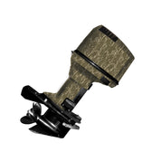 Mossy Oak Graphics camo boat vinyl wrap for boat motor in Bottomland pattern