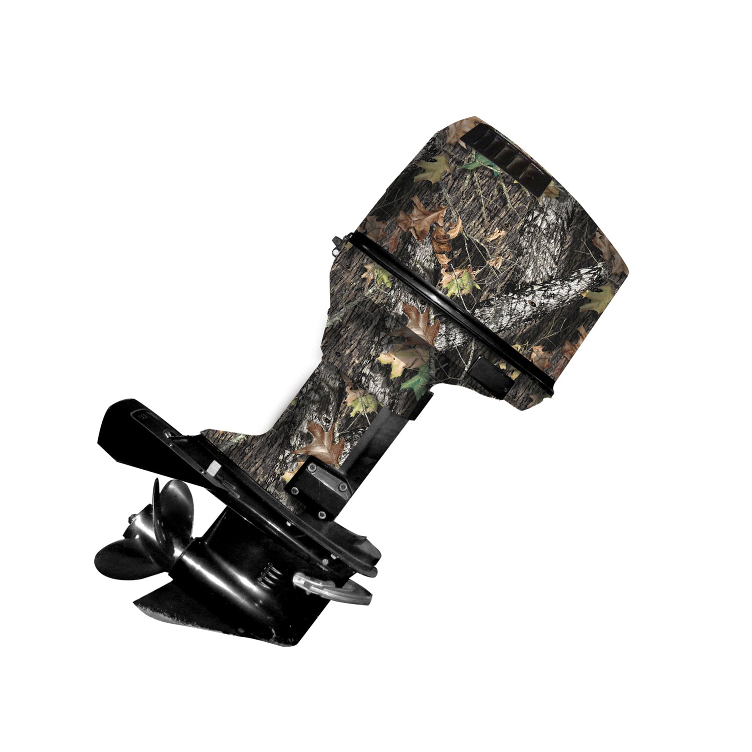 Mossy Oak Graphics camo boat vinyl wrap for boat motor in Break-Up pattern