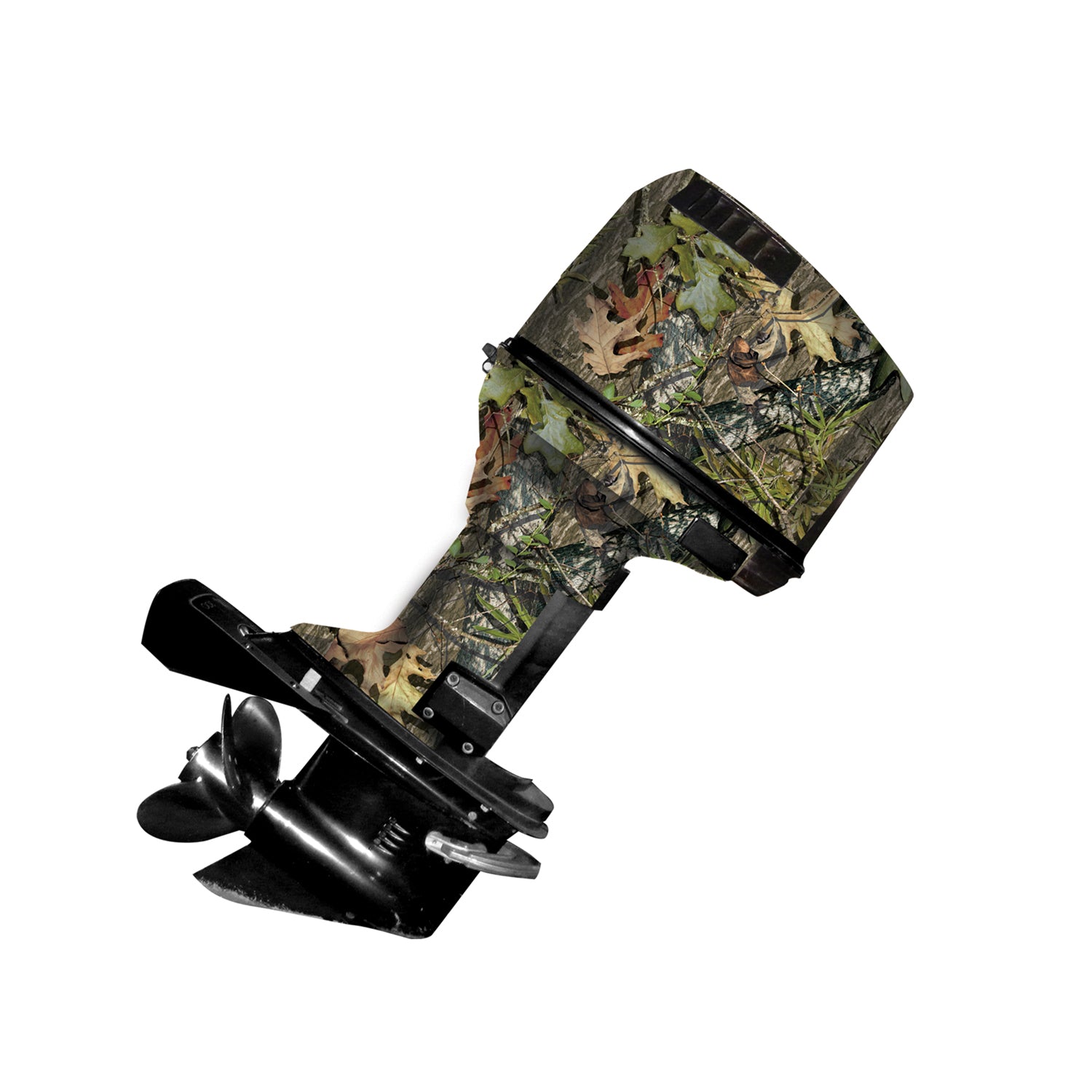 Mossy Oak Graphics camo boat vinyl wrap for boat motor in Obsession pattern