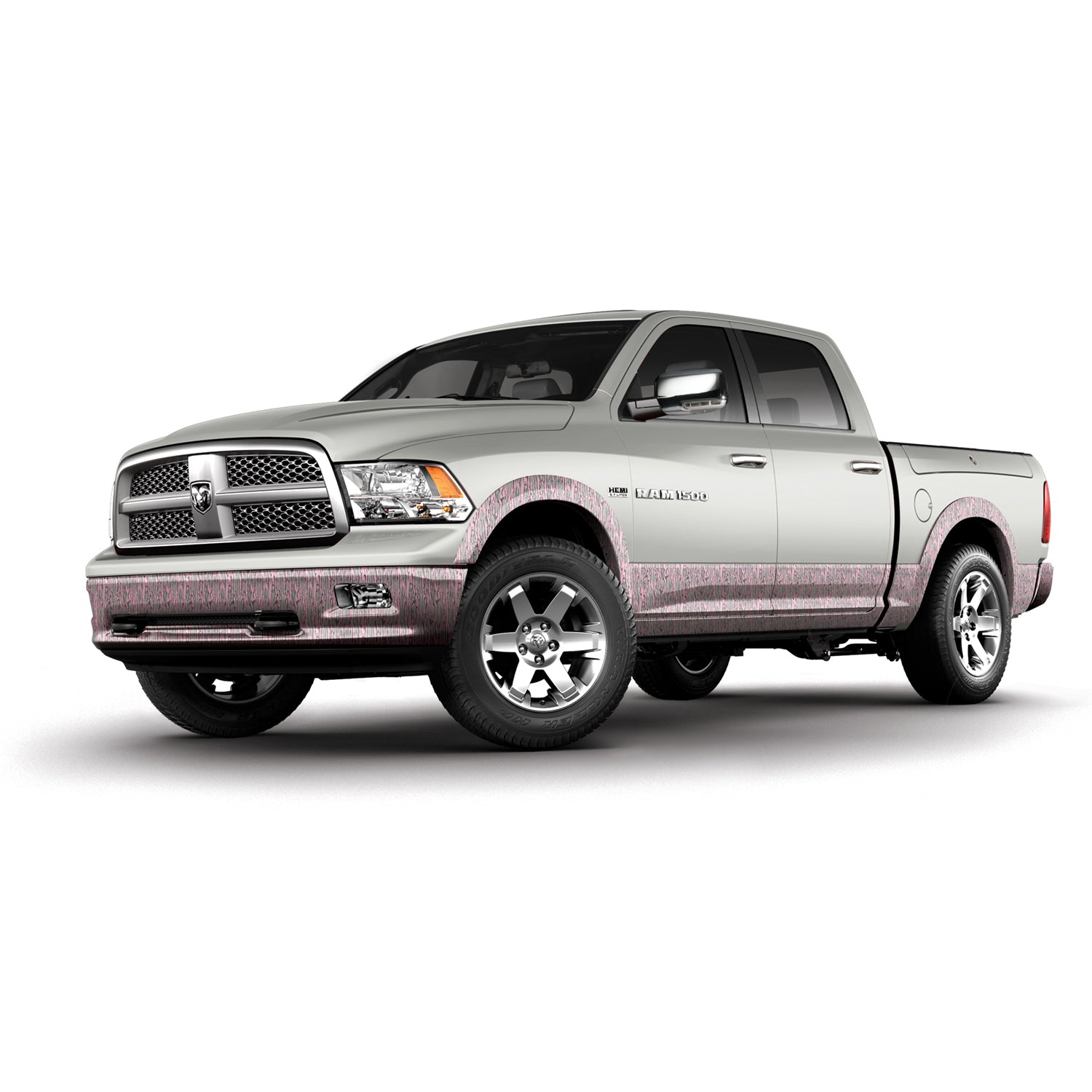 Mossy Oak Graphics Bottomland Pink camo pattern for truck rocker panels, lower front & rear bumper, plus fender flares.