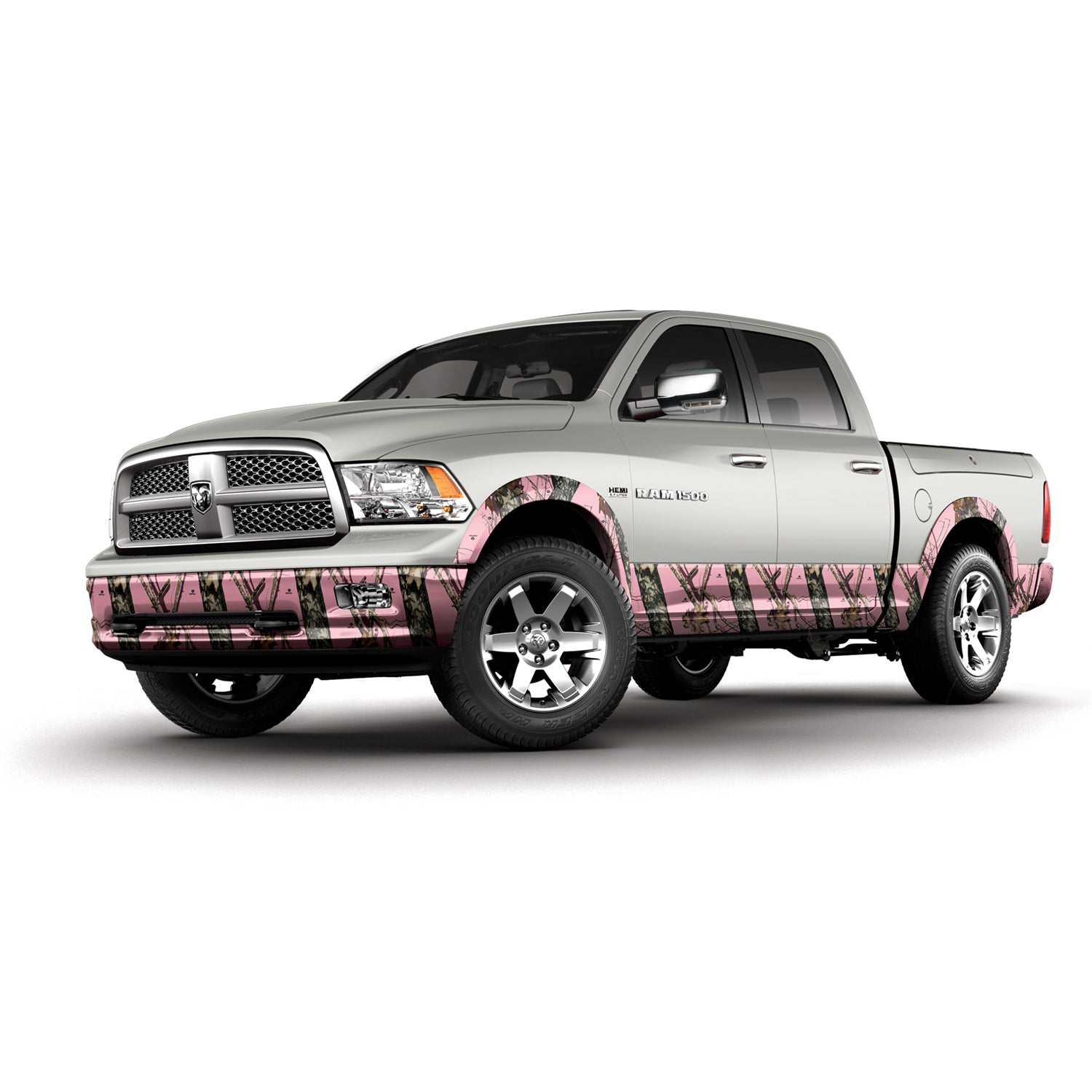 Mossy Oak Graphics Break-Up Pink camo pattern for truck rocker panels, lower front & rear bumper, plus fender flares.