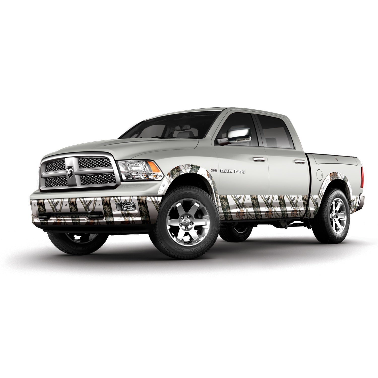 Mossy Oak Graphic Winter camo pattern for truck rocker panels, lower front & rear bumper, plus fender flares.