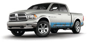 Crew cab full sized pick up truck vinyl wrapped rocker panels in Mossy Oak Graphics Lifestyle Blue camo pattern