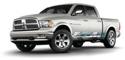 Crew cab full sized pick up truck vinyl wrapped rocker panels in Mossy Oak Graphics Hydro camo pattern