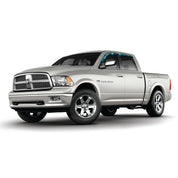 Camo vinyl wrapped rain guard side window deflectors in Mossy Oak Elements Agua Seawater camouflage pattern