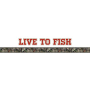 Learn to Fish decal with genuine Mossy Oak camo pattern in Break-Up Country