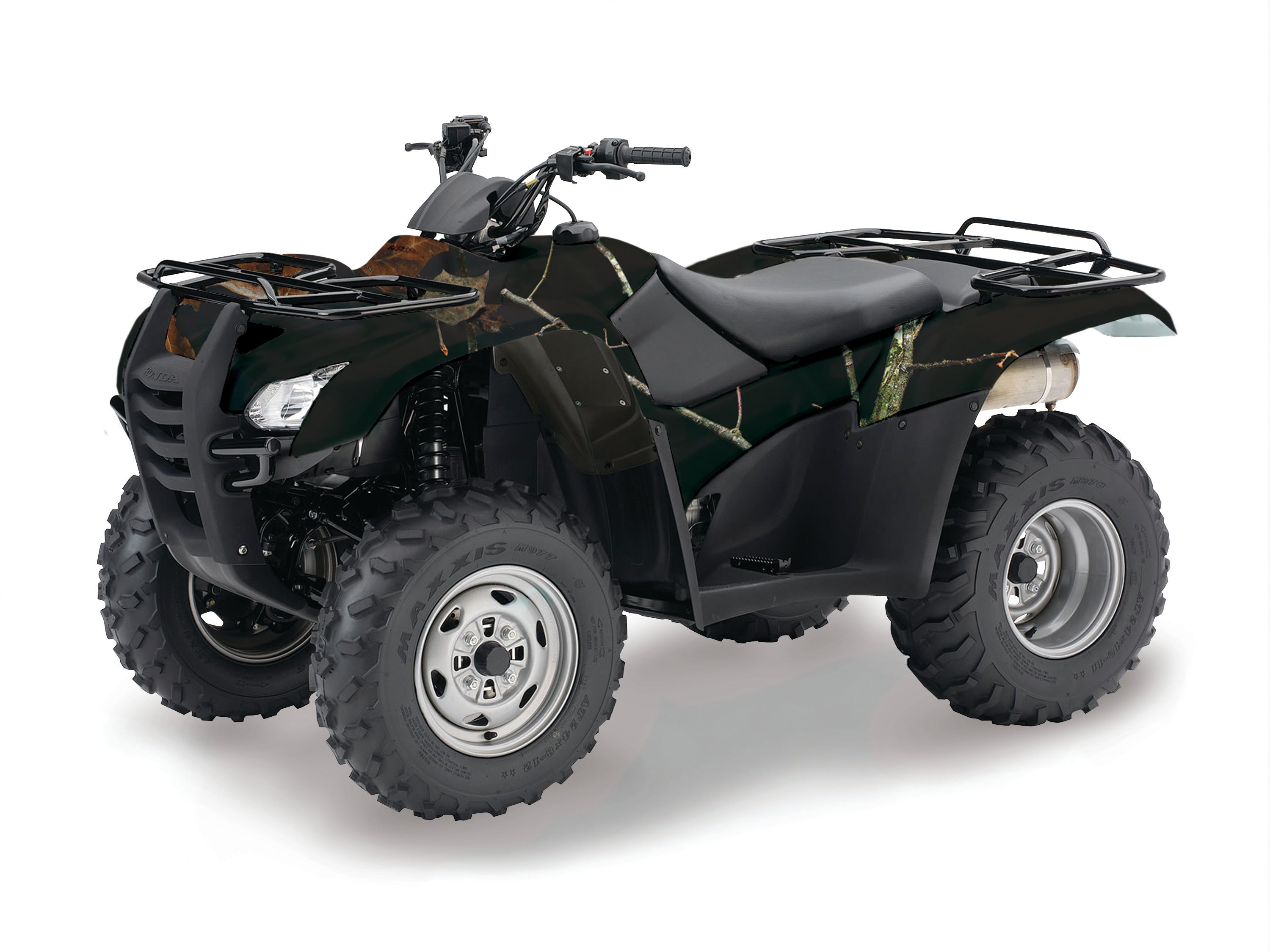 Camo ATV vinyl wrap in genuine Mossy Oak Lifestyle Black camouflage pattern