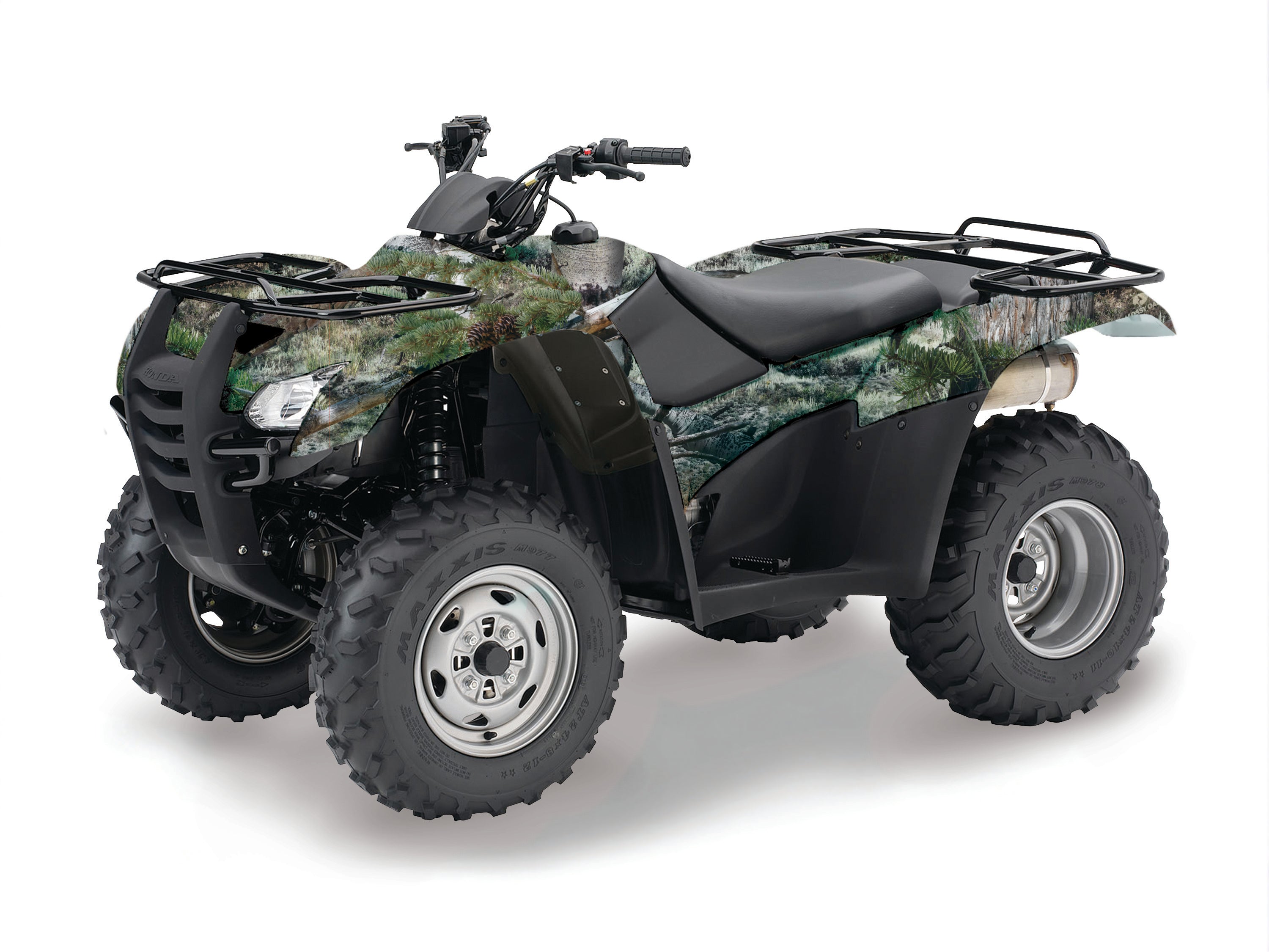 Camo ATV vinyl wrap in genuine Mossy Oak  Mountain Country camouflage pattern