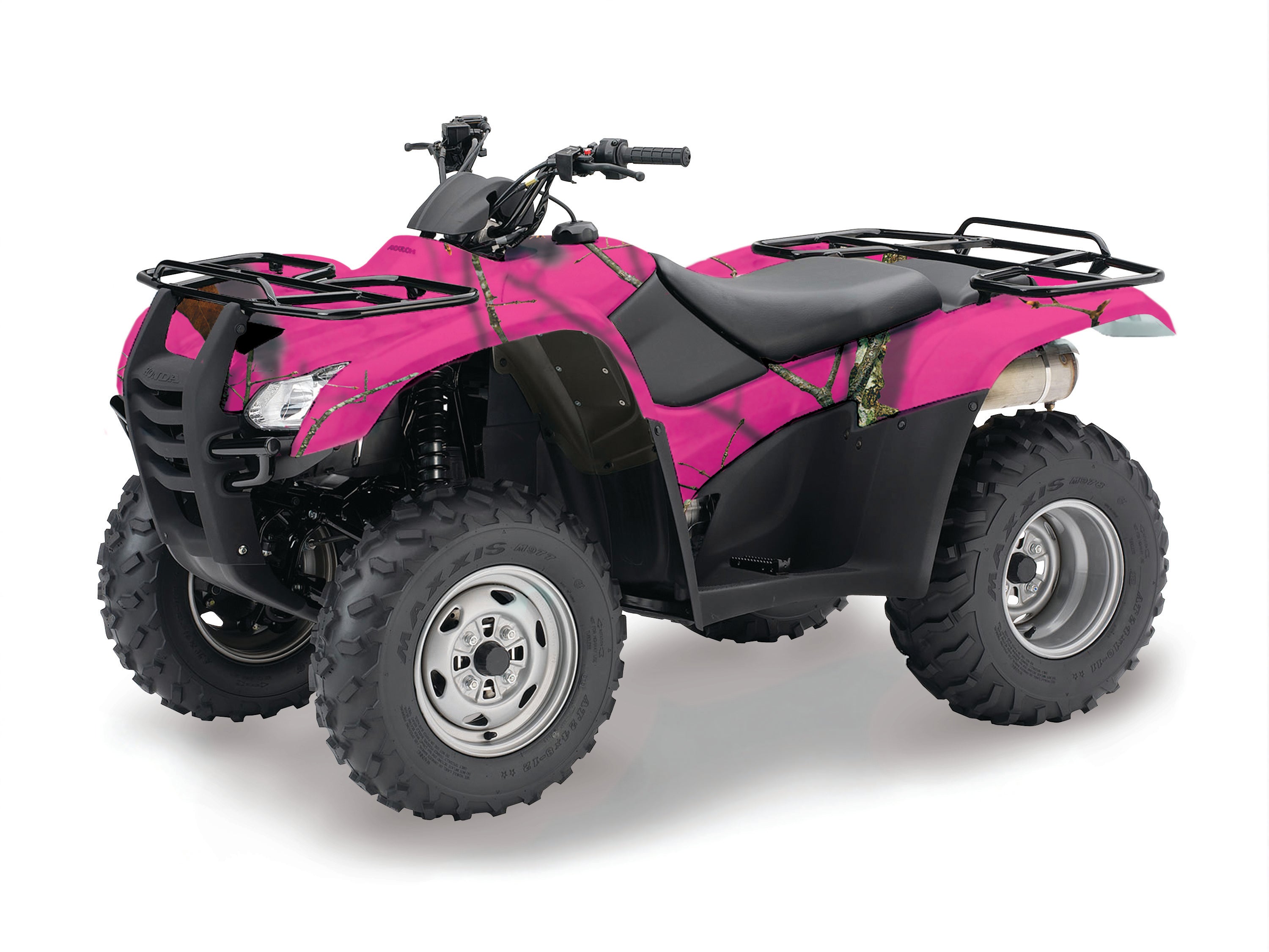 Camo ATV vinyl wrap in genuine Mossy Oak Lifestyle Pink camouflage pattern