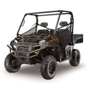 Side by side UTV camo vinyl wrap in Lifestyle Black camouflage pattern from Mossy Oak Graphics