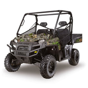 Side by side UTV camo vinyl wrap in NWTF Obsession camouflage pattern from Mossy Oak Graphics
