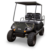 Golf cart camo vinyl wrap in Lifestyle Black camouflage pattern from Mossy Oak Graphics