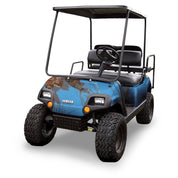 Golf cart camo vinyl wrap in Lifestyle Blue camouflage pattern from Mossy Oak Graphics