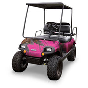 Golf cart camo vinyl wrap in Lifestyle Pink camouflage pattern from Mossy Oak Graphics