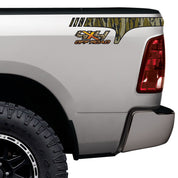 Mossy Oak Graphics horizontal wedge quarter panel 4x4 camo decal for pick up trucks and SUVs in Original Bottomland camouflage pattern