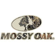 Mossy Oak logo with camo in Break-Up Country pattern