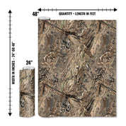 Mossy Oak Graphics matte camo roll available in 24 inch or 48 inch width vinyl wrap in Duck Blind camouflage pattern