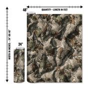 Mossy Oak Graphics matte camo roll available in 24 inch or 48 inch width vinyl wrap in Elements Terra Gila camouflage pattern