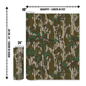 Mossy Oak Graphics matte camo roll available in 24 inch or 48 inch width vinyl wrap in Greenleaf camouflage pattern
