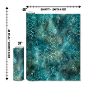 Mossy Oak Graphics matte camo roll available in 24 inch or 48 inch width vinyl wrap in Elements Coastal King Fisher camouflage pattern