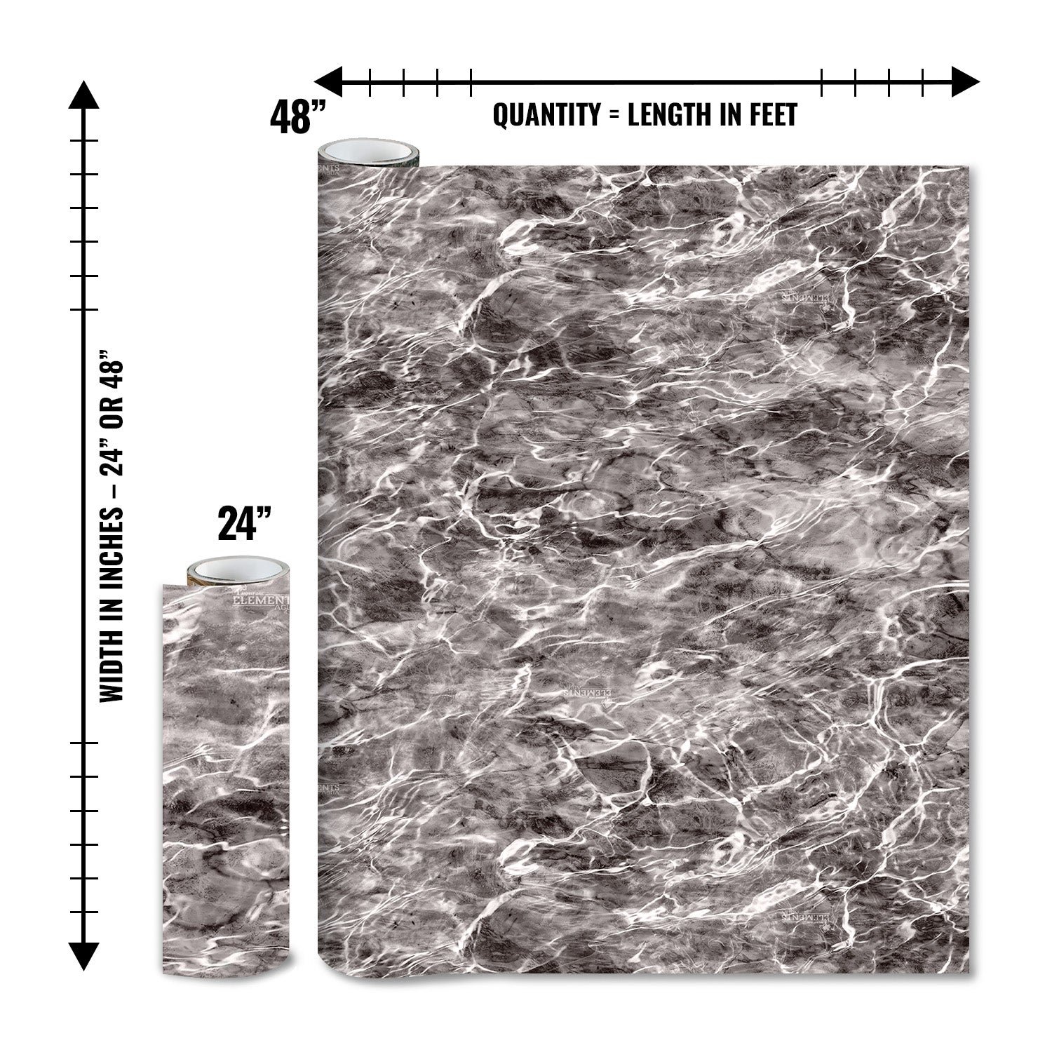 Mossy Oak Graphics matte camo roll available in 24 inch or 48 inch width vinyl wrap in Elements Agua Manta camouflage pattern