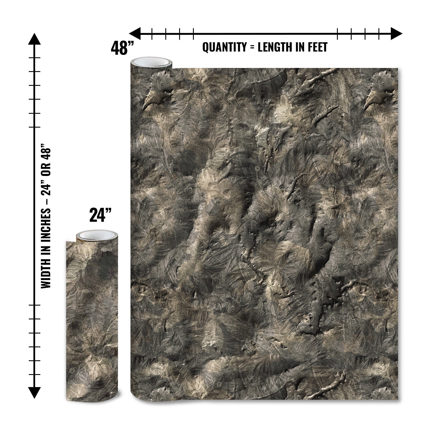 Mossy Oak Graphics matte camo roll available in 24 inch or 48 inch width vinyl wrap in Overwatch camouflage pattern