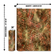 Mossy Oak Graphics matte camo roll available in 24 inch or 48 inch width vinyl wrap in Elements Coastal Rainbow Trout camouflage pattern
