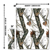 Mossy Oak Graphics matte camo roll available in 24 inch or 48 inch width vinyl wrap in Winter camouflage pattern