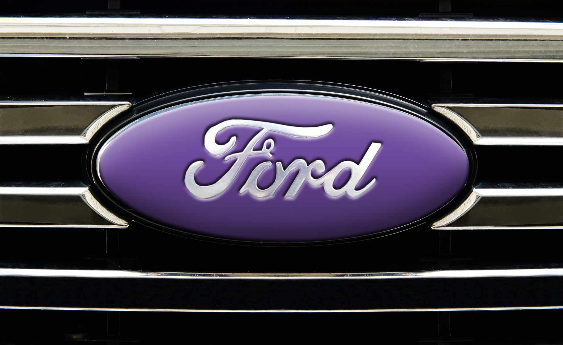 Universal auto emblem vinyl overlay in purple