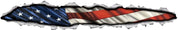 Torn metal American flag vinyl graphic close-up