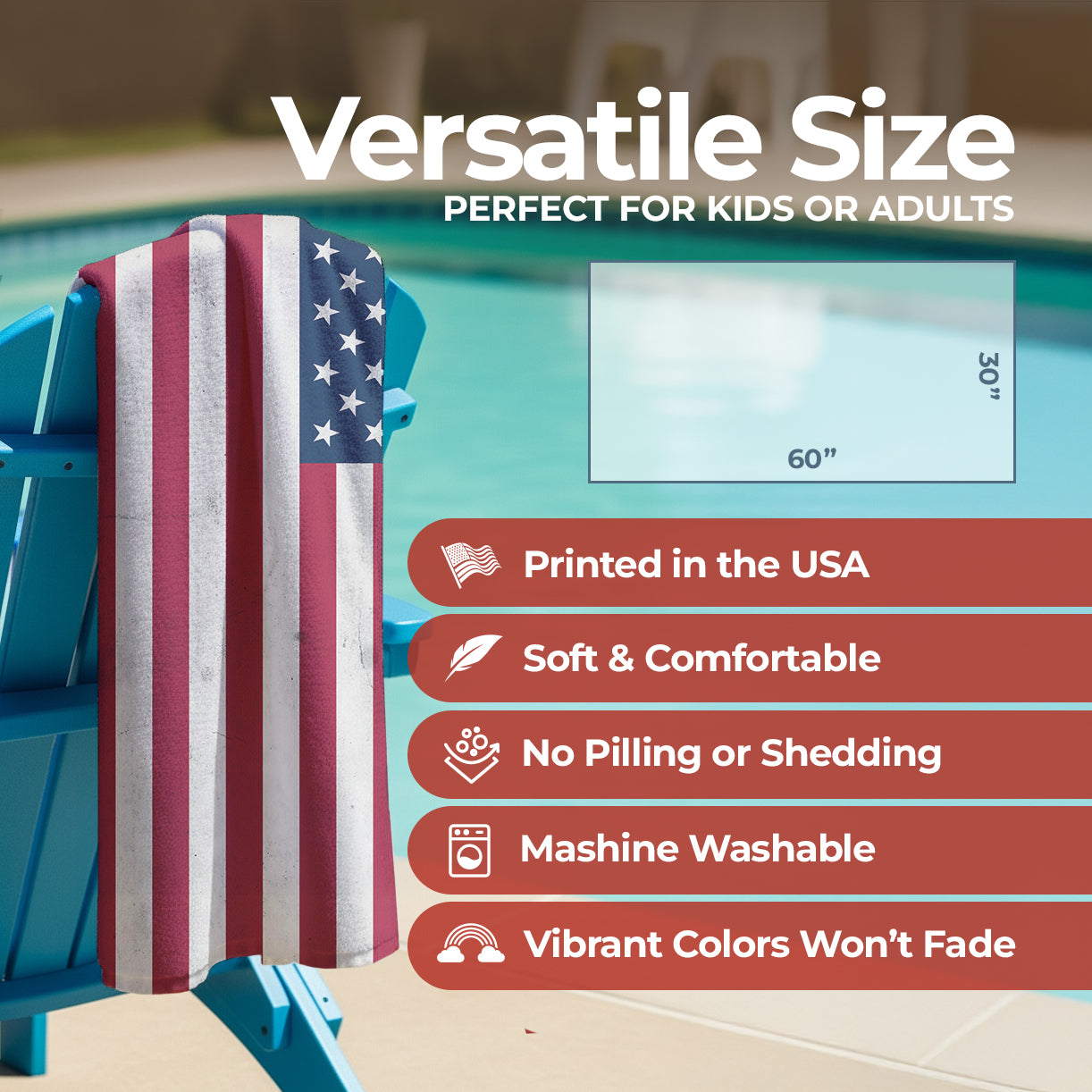 American Flag Beach Towel