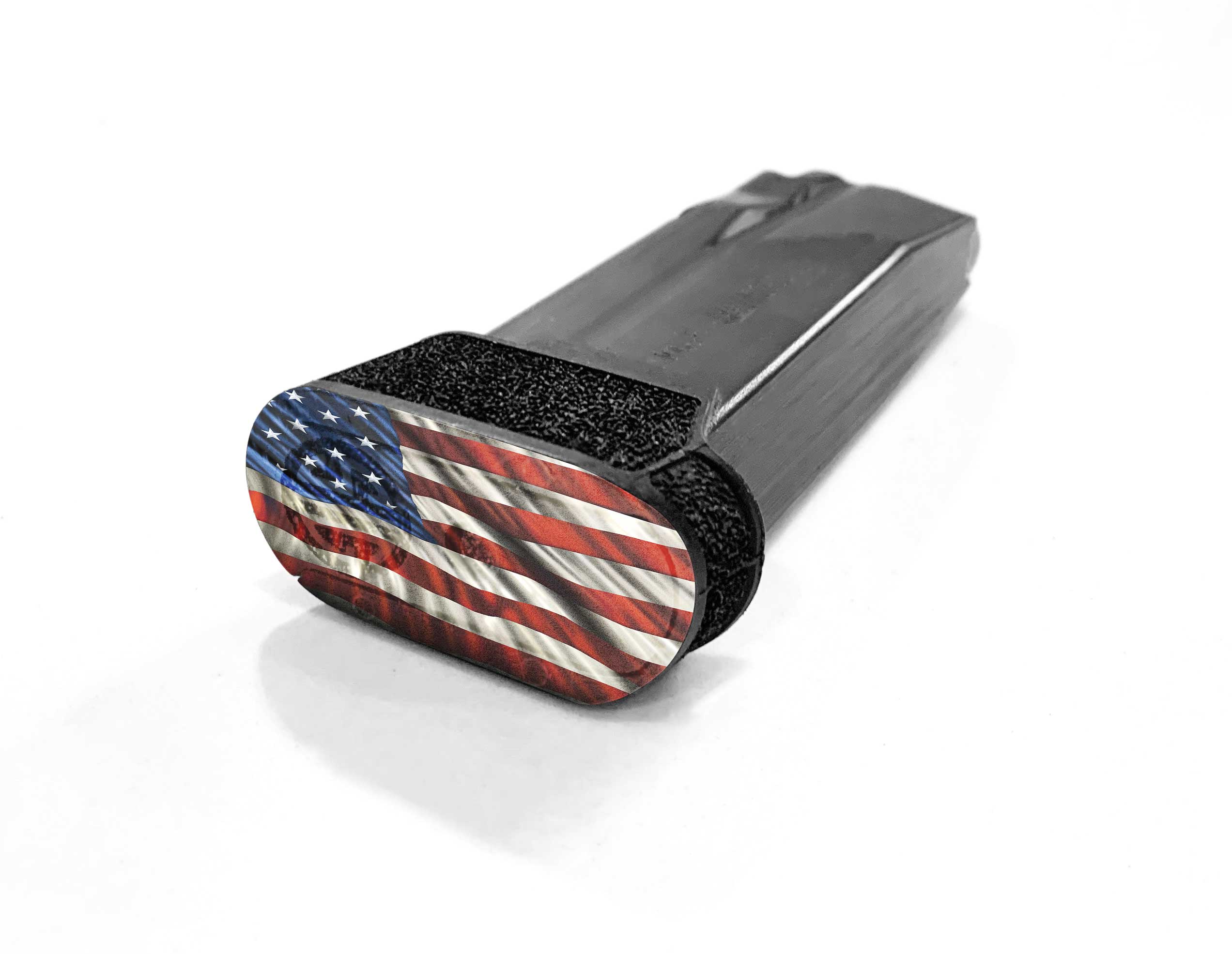 Genuine Mossy Oak peel and stick vinyl for magazine cap with flapping American flag pattern