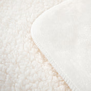 Blank sherpa blanket close up details showing sherpa fleece backing and front side as the printable side.