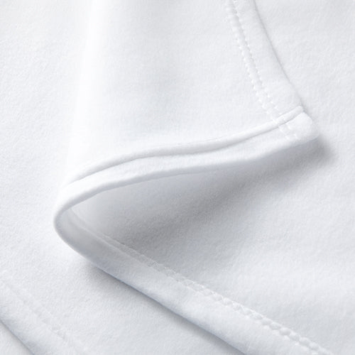 Blank smooth fleece blanket close up details showing smooth fleece and front side as the printable side.