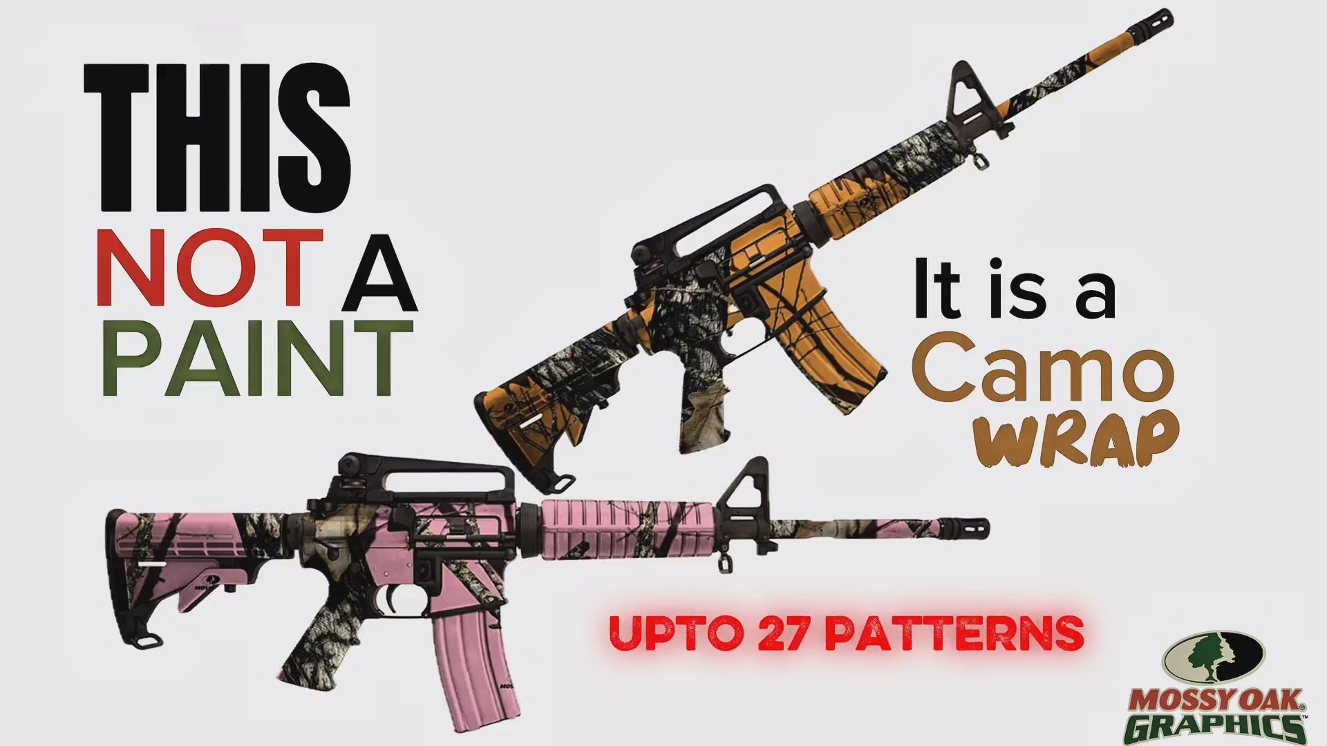 Hunter Mossy Oak Gun Camo Kit - Gun Skin, Scope Skin, Primer Stick - Rifle